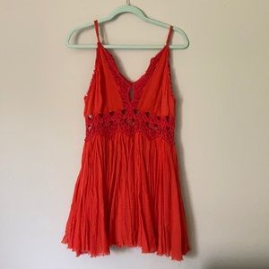 Free People Red Ilektra Mini Dress Size S